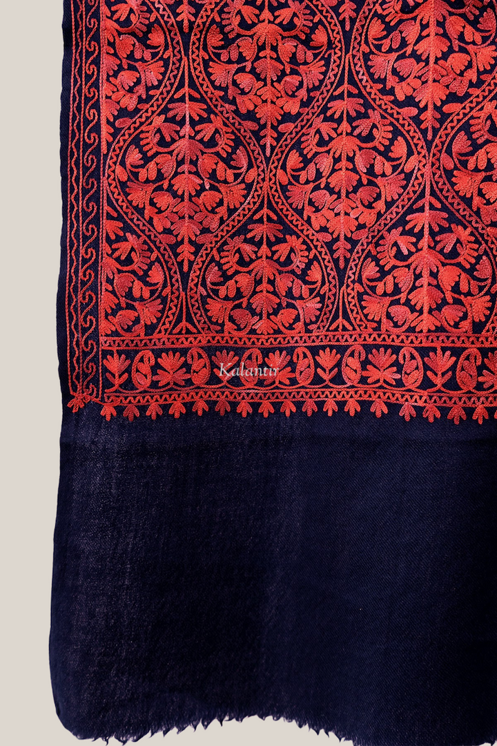 Kashmiri Aari Embroidered Woollen Shawl | Matka motif