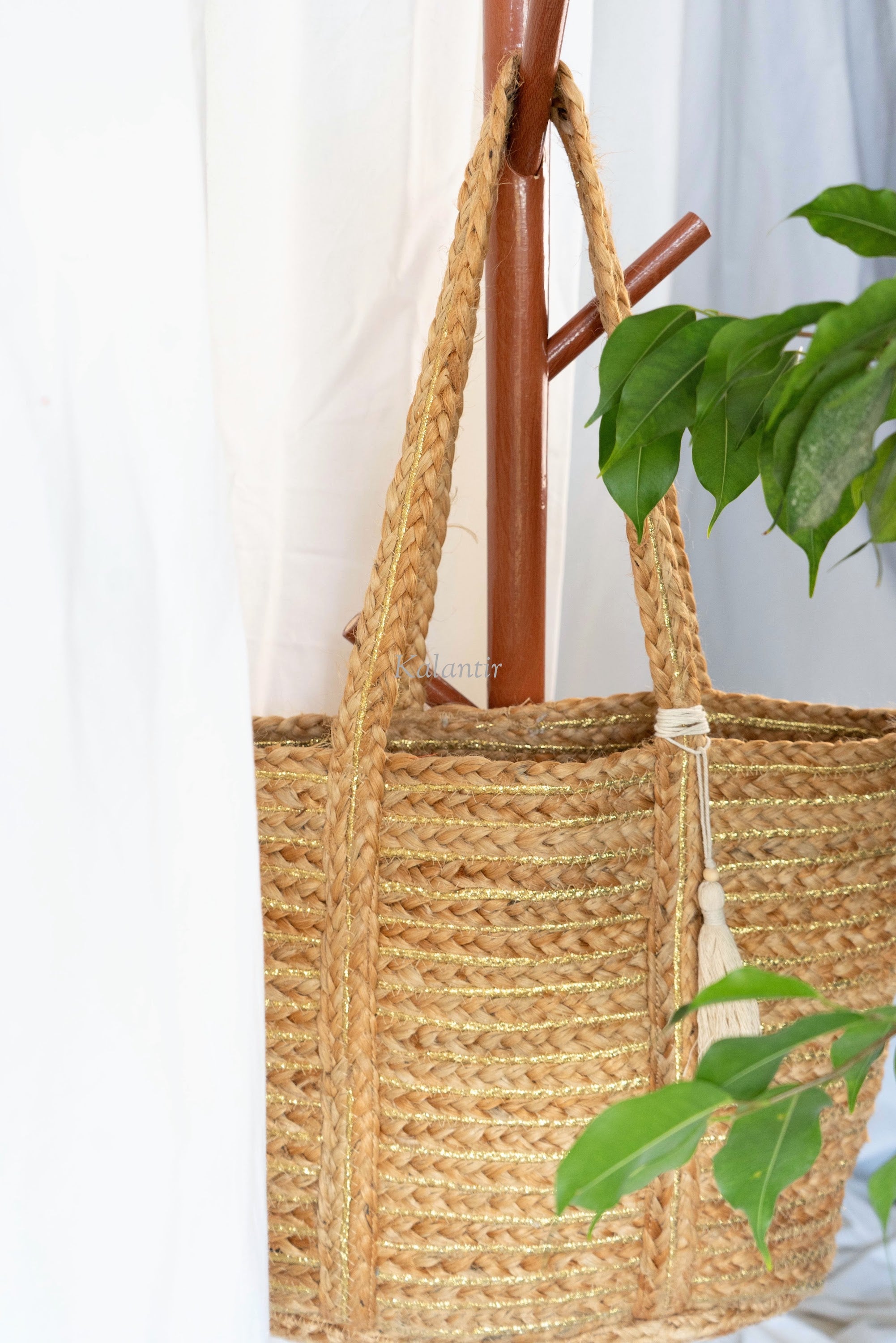 Burlap shops tote