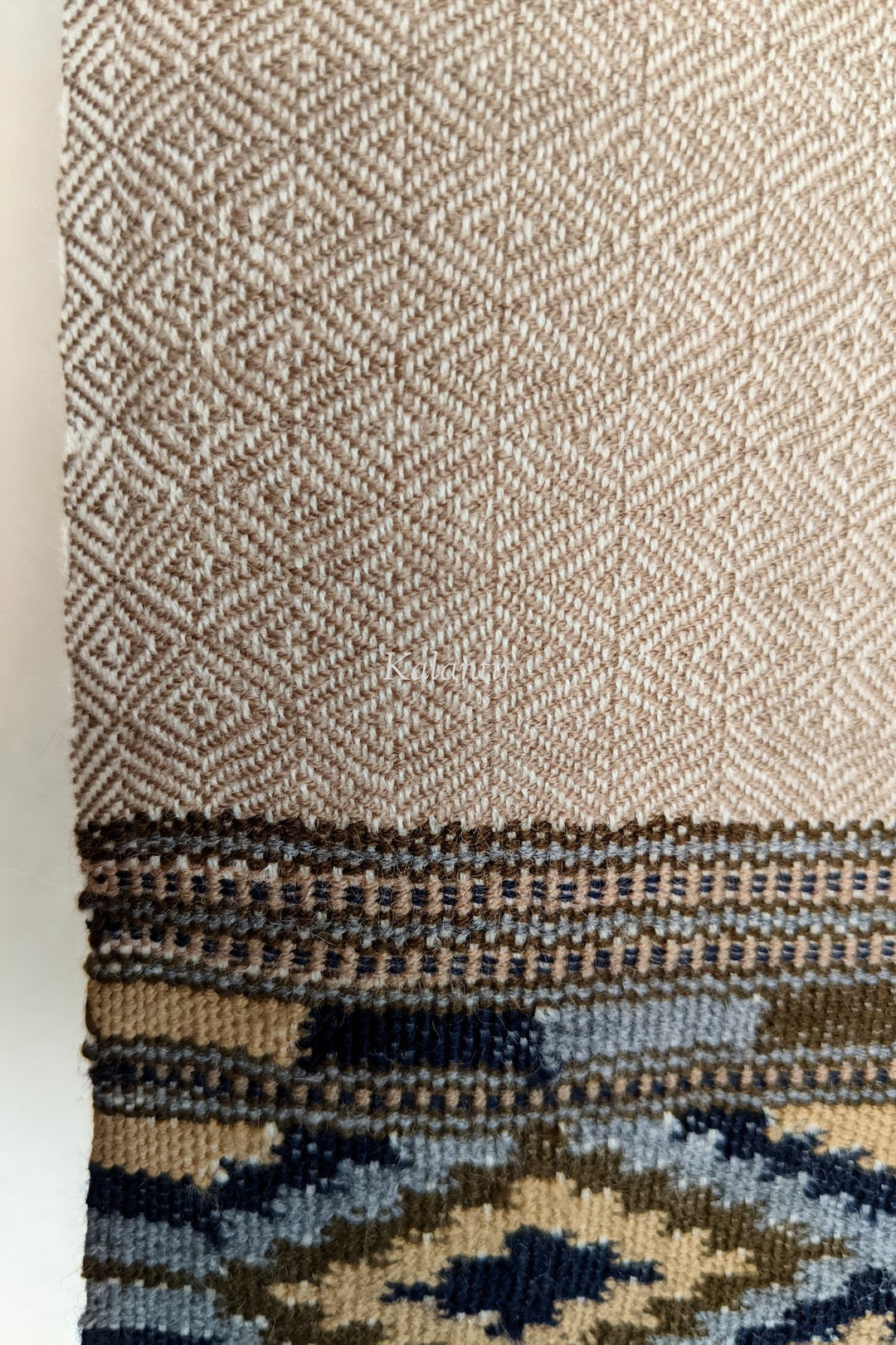 Beige Colored Pure Woollen Kullu Scarf for Men