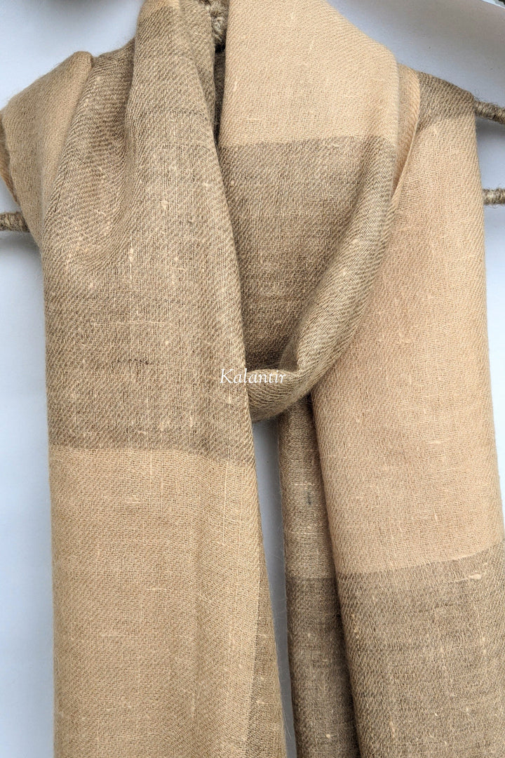 Authentic & Formal Woollen Kullu Scarf in Tan Brown | Original Angora Wool