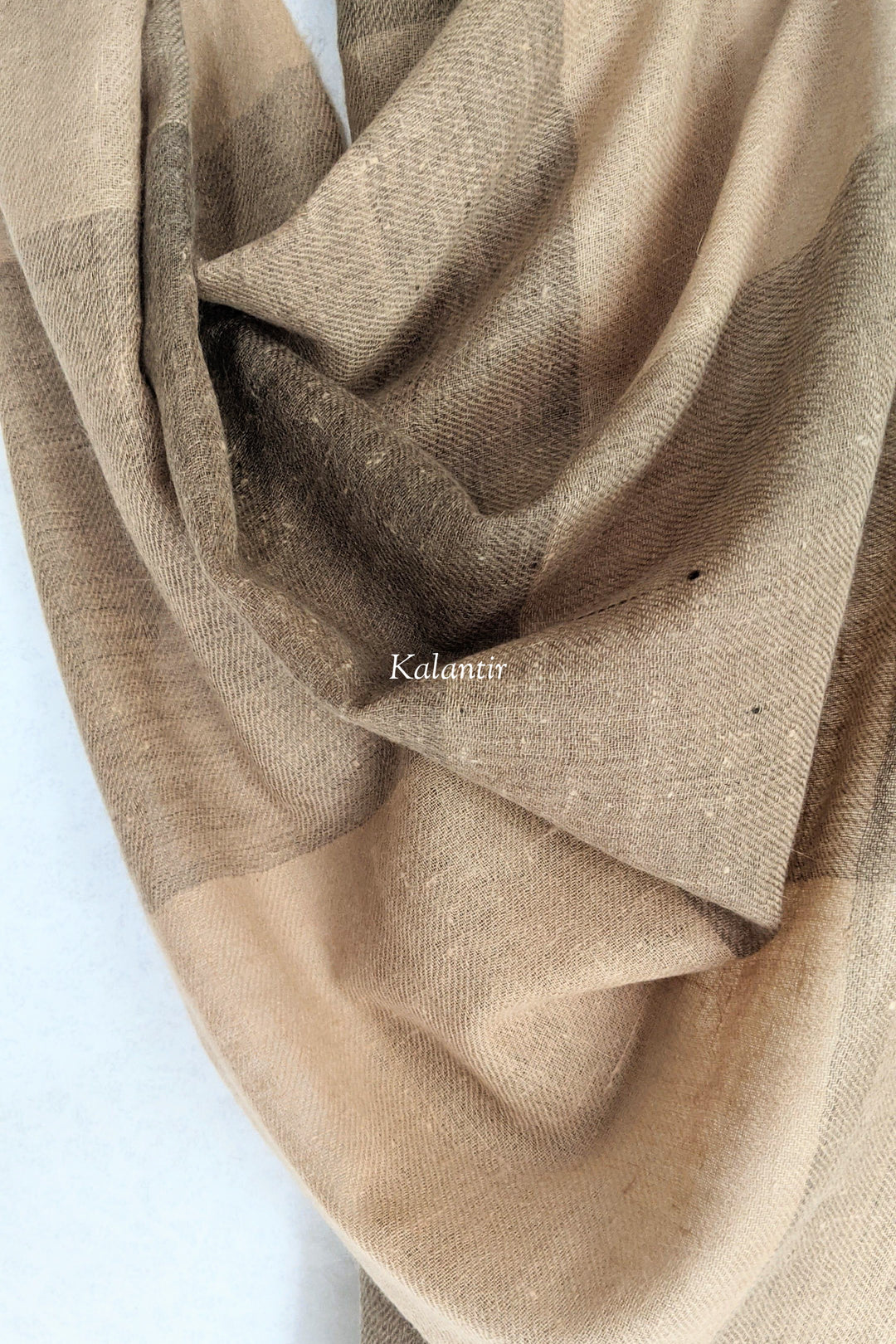 Authentic & Formal Woollen Kullu Scarf in Tan Brown | Original Angora Wool