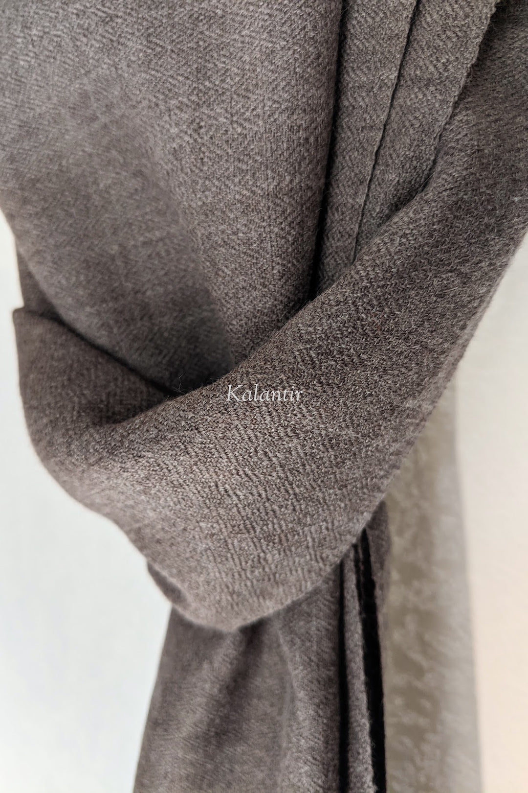 Graphite Gray Colored Pure Woollen Kullu Scarf for Men