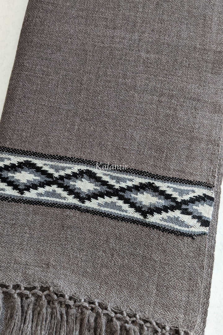 Graphite Gray Colored Pure Woollen Kullu Scarf for Men